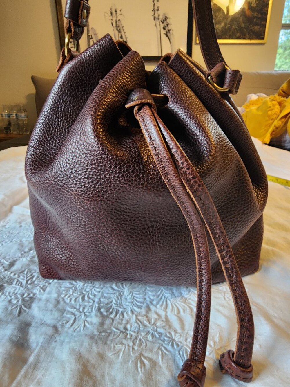 Portland leather goods bucket bag
